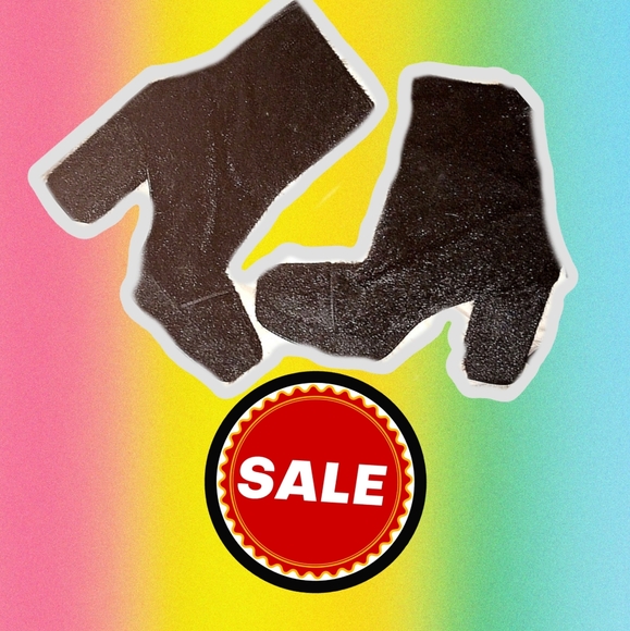 Free People Cecile (or similar) Black HAIR?SUEDE? NWOB, back Zip-up wedge Boots - Picture 1 of 10